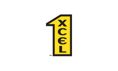 1XCEL vertical hockey shield logo design