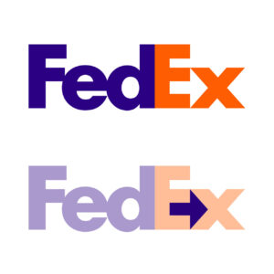 FedEx logo design with negative space arrow